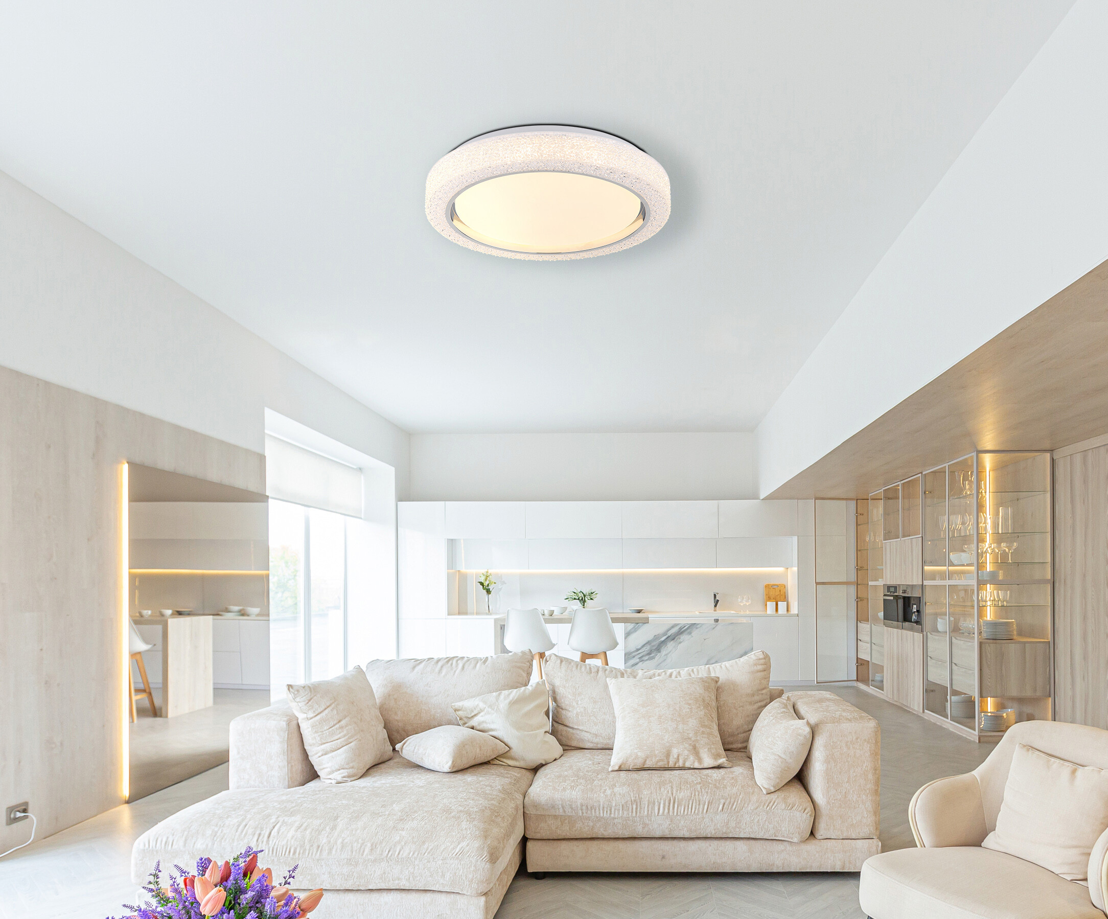 GLOBO Deckenleuchte weiß Opal Kunststoff H/D: ca. 8x40 cm 1 Brennstellen