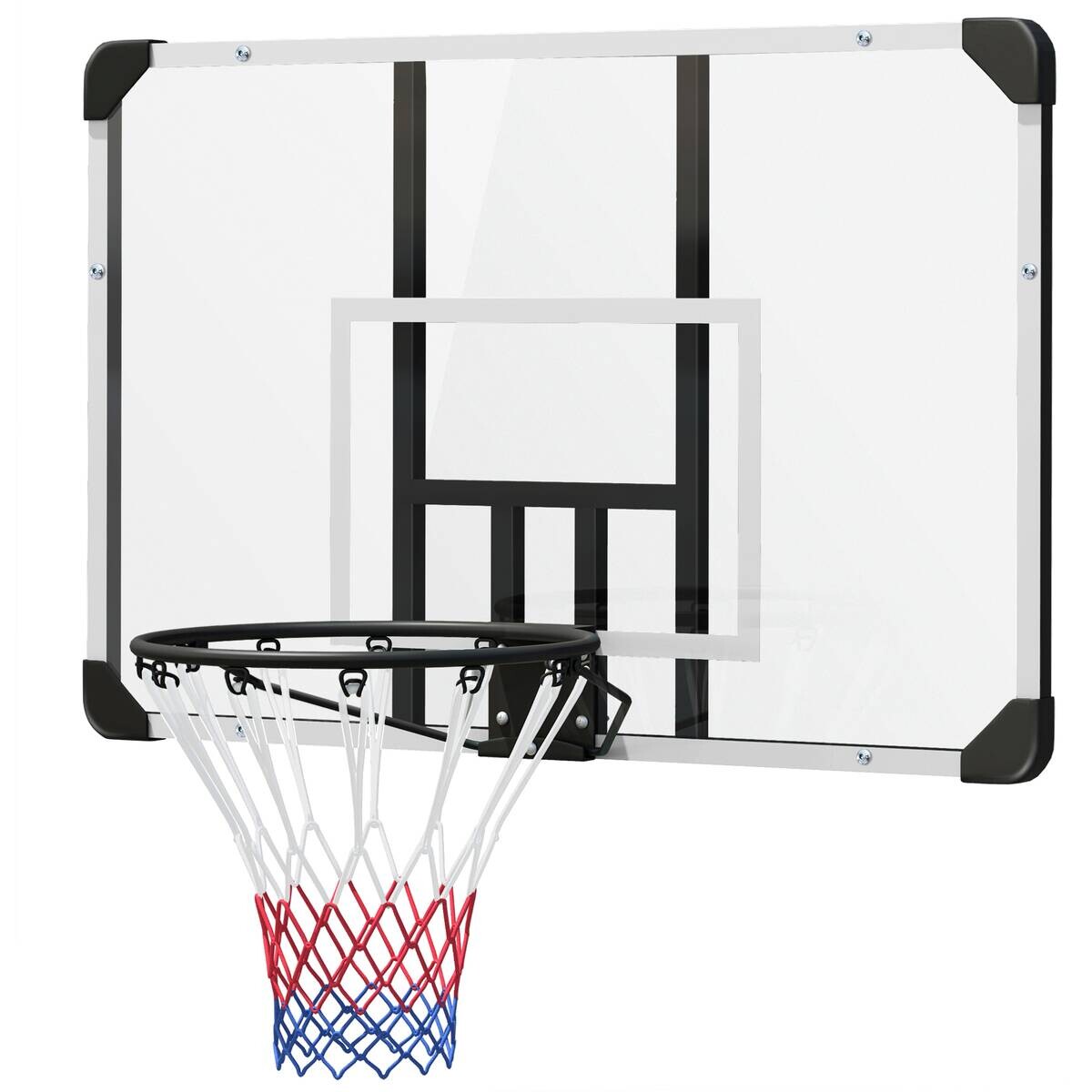 SPORTNOW Basketballkorb transparent Stahl B/H/L: ca. 61x73x113 cm
