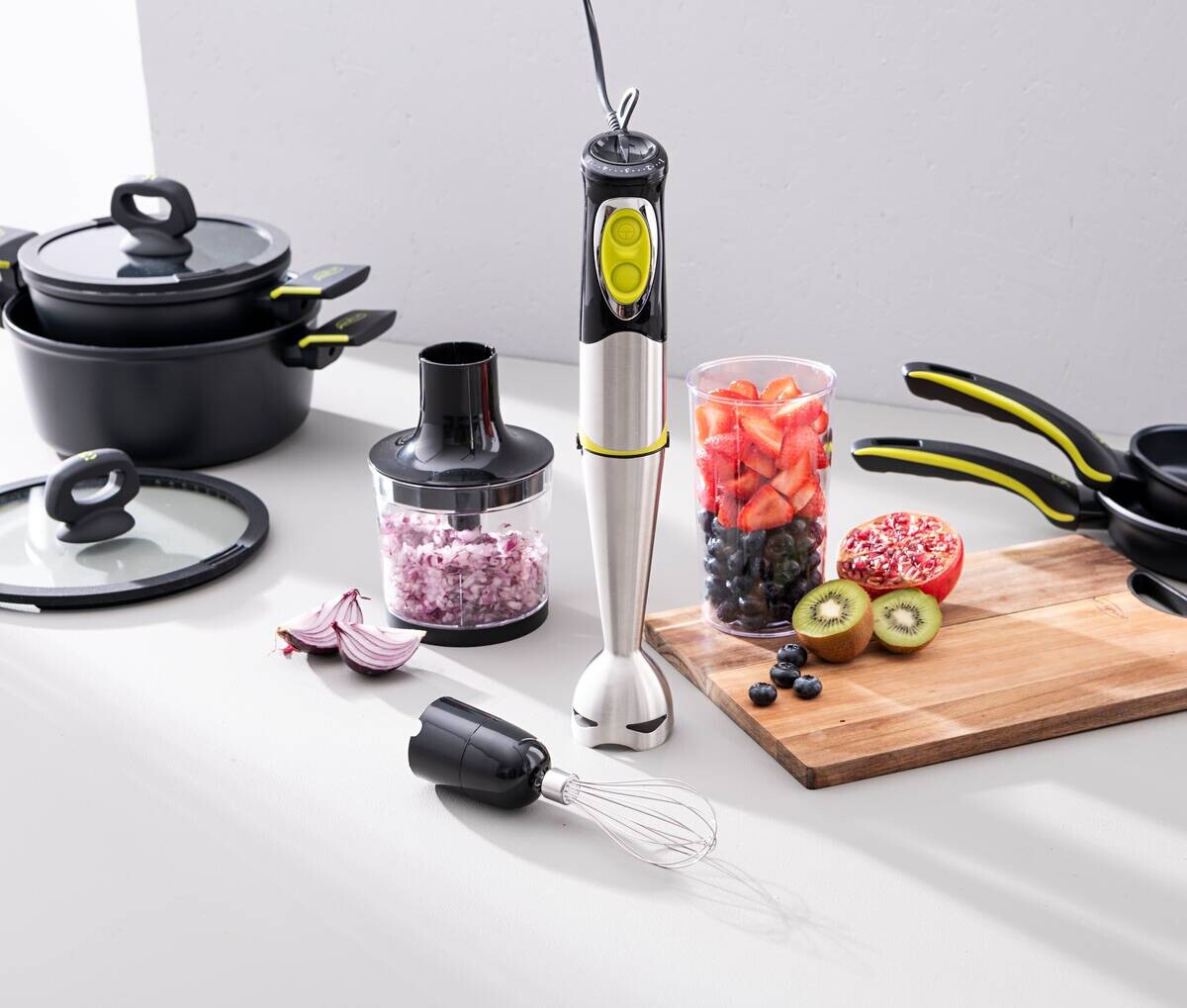 BERGNER Stabmixer grün schwarz Edelstahl B/H/L: ca. 14x23x24 cm