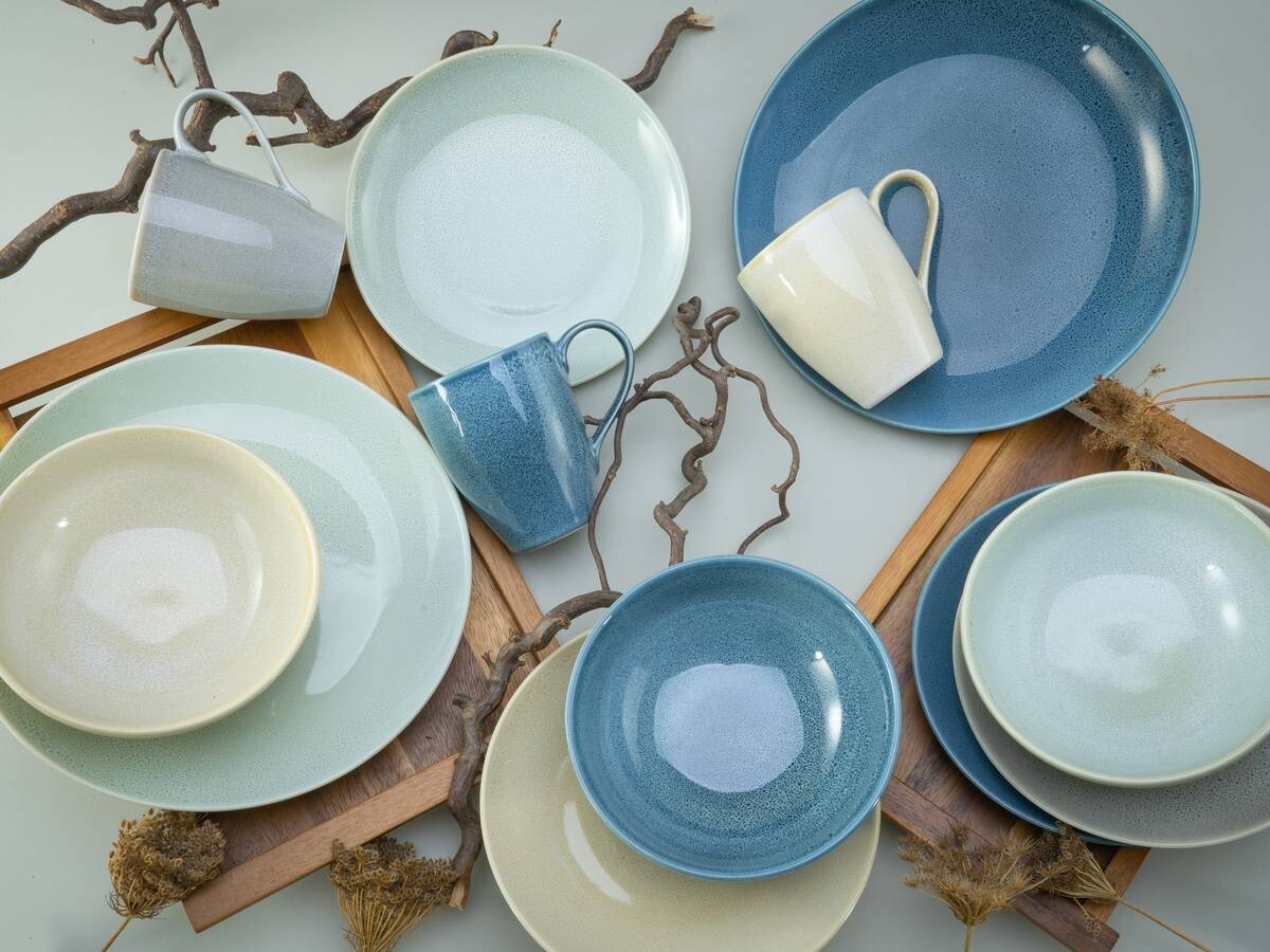 CreaTable Kombiservice Reactive Nordic multicolor Steinzeug 16 tlg.