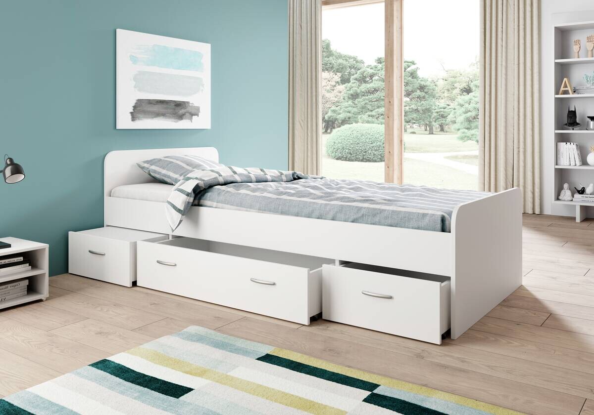 Jugendbett weiß Liegefläche B/L: ca. 90x200 cm