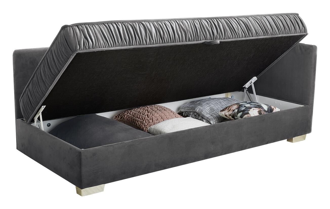 Polsterliege grau Microfaser B/H/T: ca. 207x87x98 cm