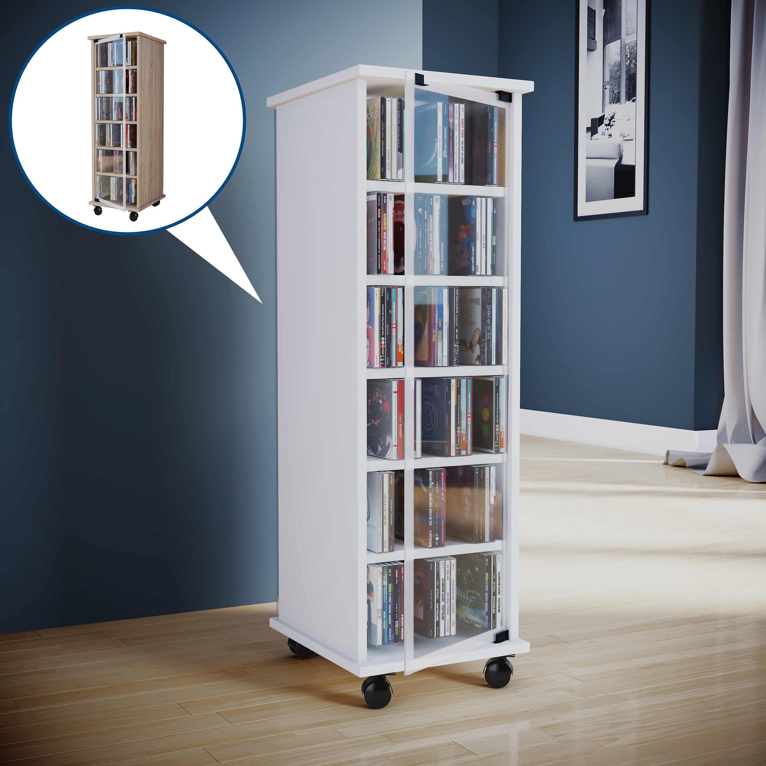 Regal Valenza weiß Holzwerkstoff B/H/T: ca. 31x97,5x35 cm