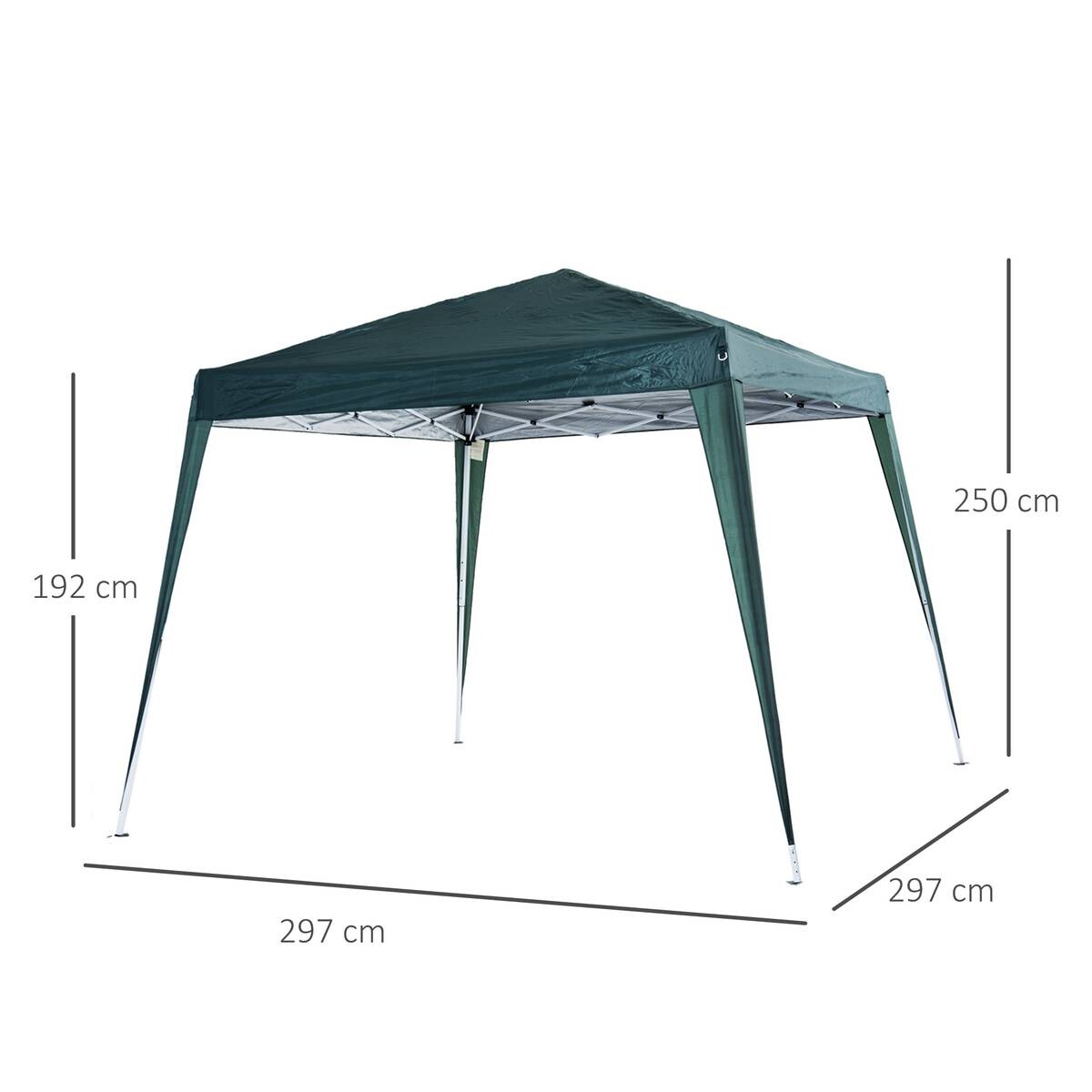 Outsunny Pavillon grün Stahl B/H/L: ca. 240x250x240 cm