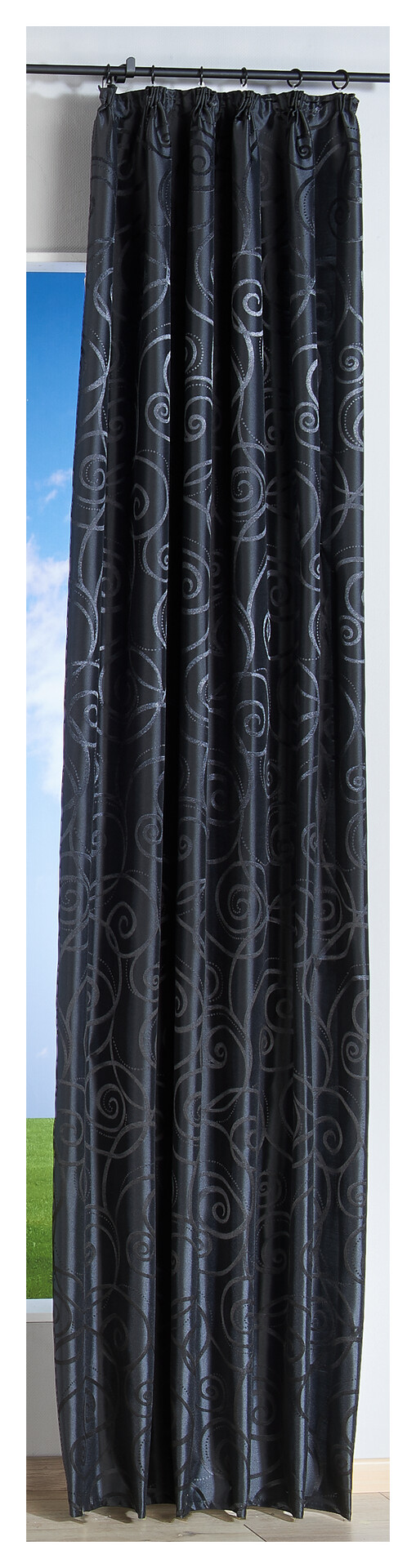 silver edition Dekovorhang Triest schwarz B/H: ca. 140x245 cm