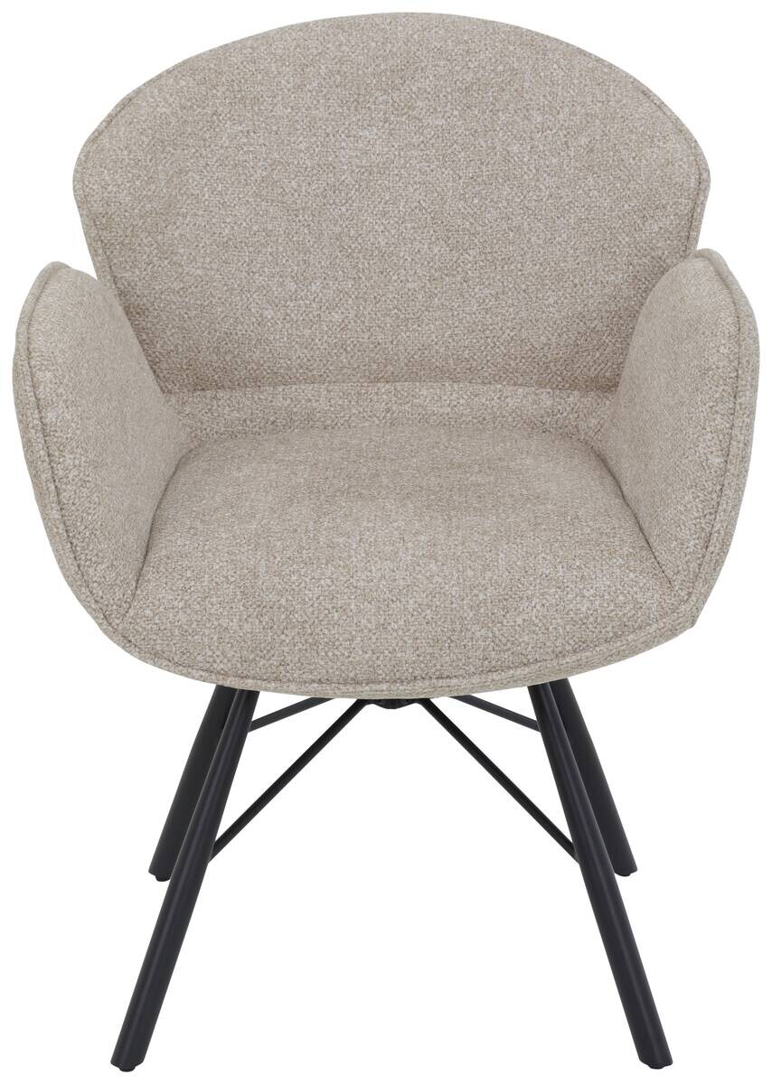 Sessel Bristol, 2er-Set beige Metall Microfaser B/H/T: ca. 62x83x66 cm