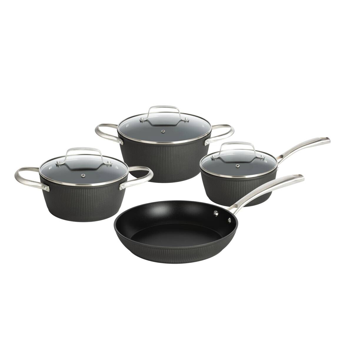 POCOline Topfset schwarz Aluminium 7 tlg.