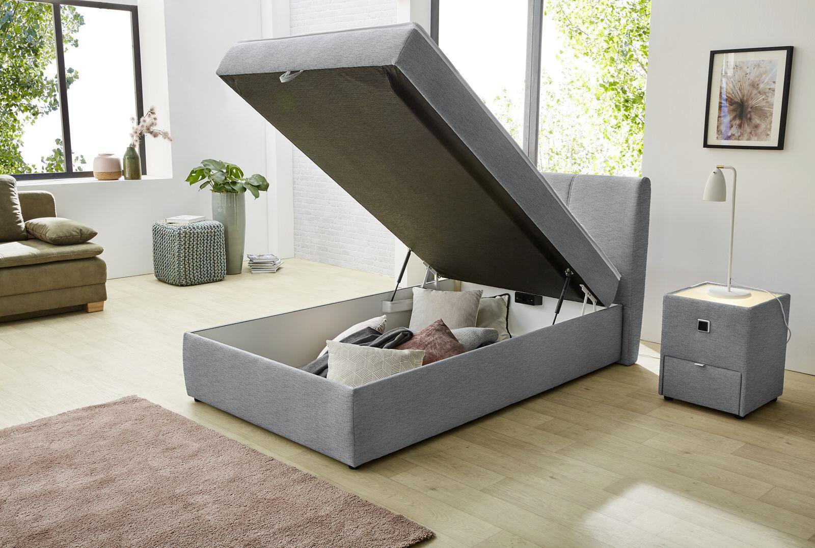 Polsterbett  grau Liegefläche B/L: ca. 120x200 cm