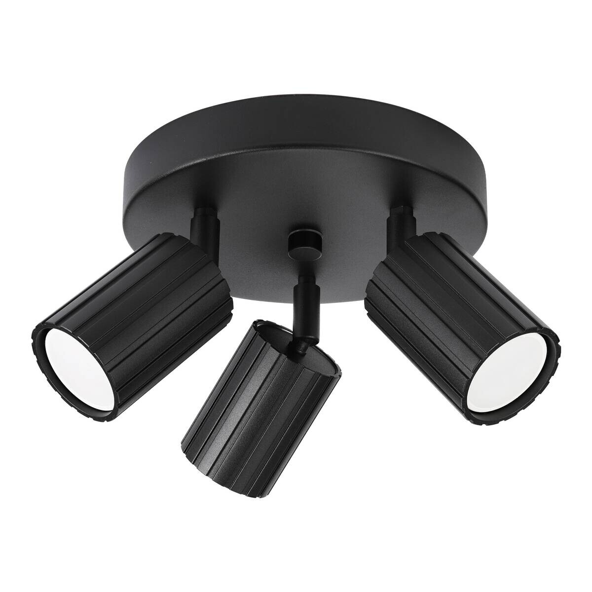 Lamkur Strahler Prisma schwarz Stahl B/H/L: ca. 18x19,5x18 cm 3 Brennstellen