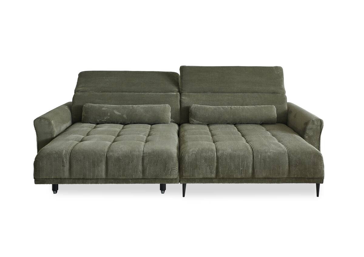 Ecksofa mit elektrischer XXL Sitztiefenverstellung grün Microfaser B/H/T: ca. 277x108x179 cm