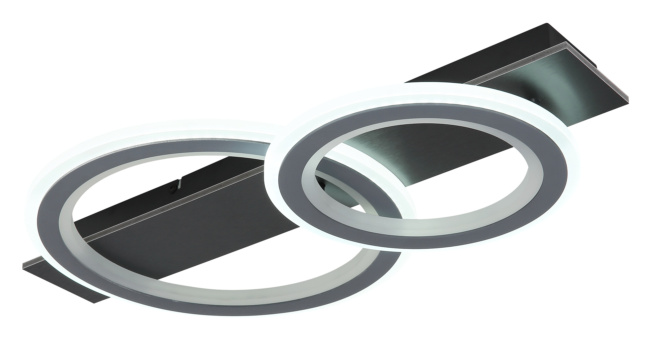 GLOBO LED-Deckenleuchte grau mattschwarz Opal Kunststoff Acryl Metall B/H/L: ca. 37x8x63 cm 1 Brennstellen