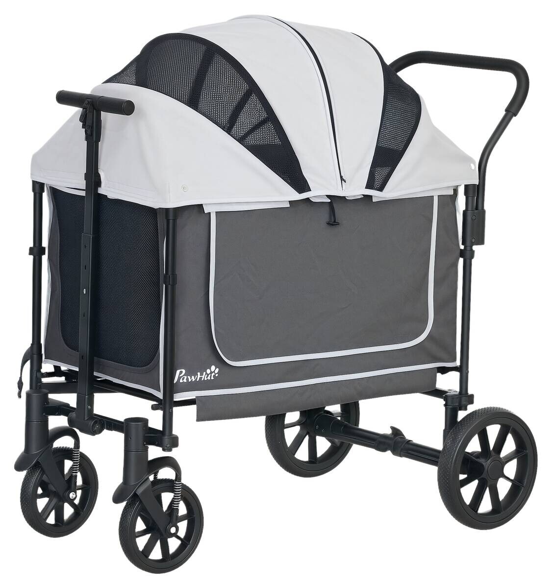 PawHut Hundewagen dunkelgrau Stahl B/H/L: ca. 65x102x110 cm