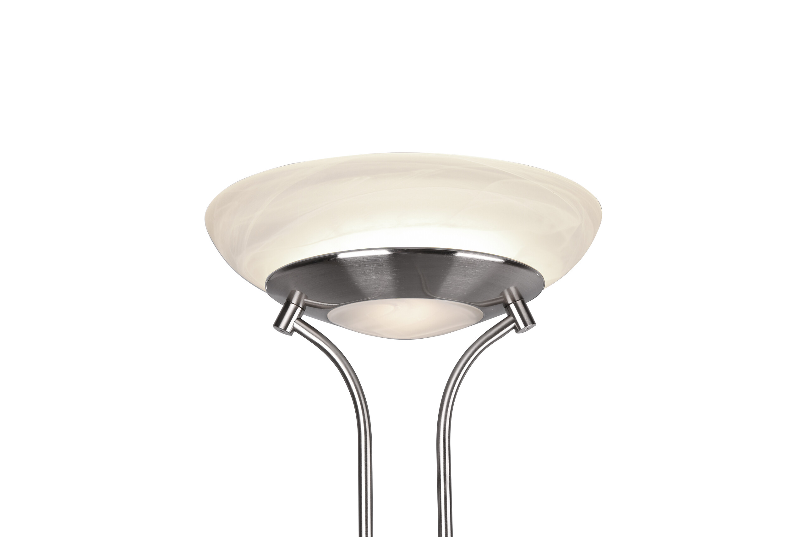 Reality Stehleuchte Orson nickel matt weiß Metall Glas H/D: ca. 180x32 cm