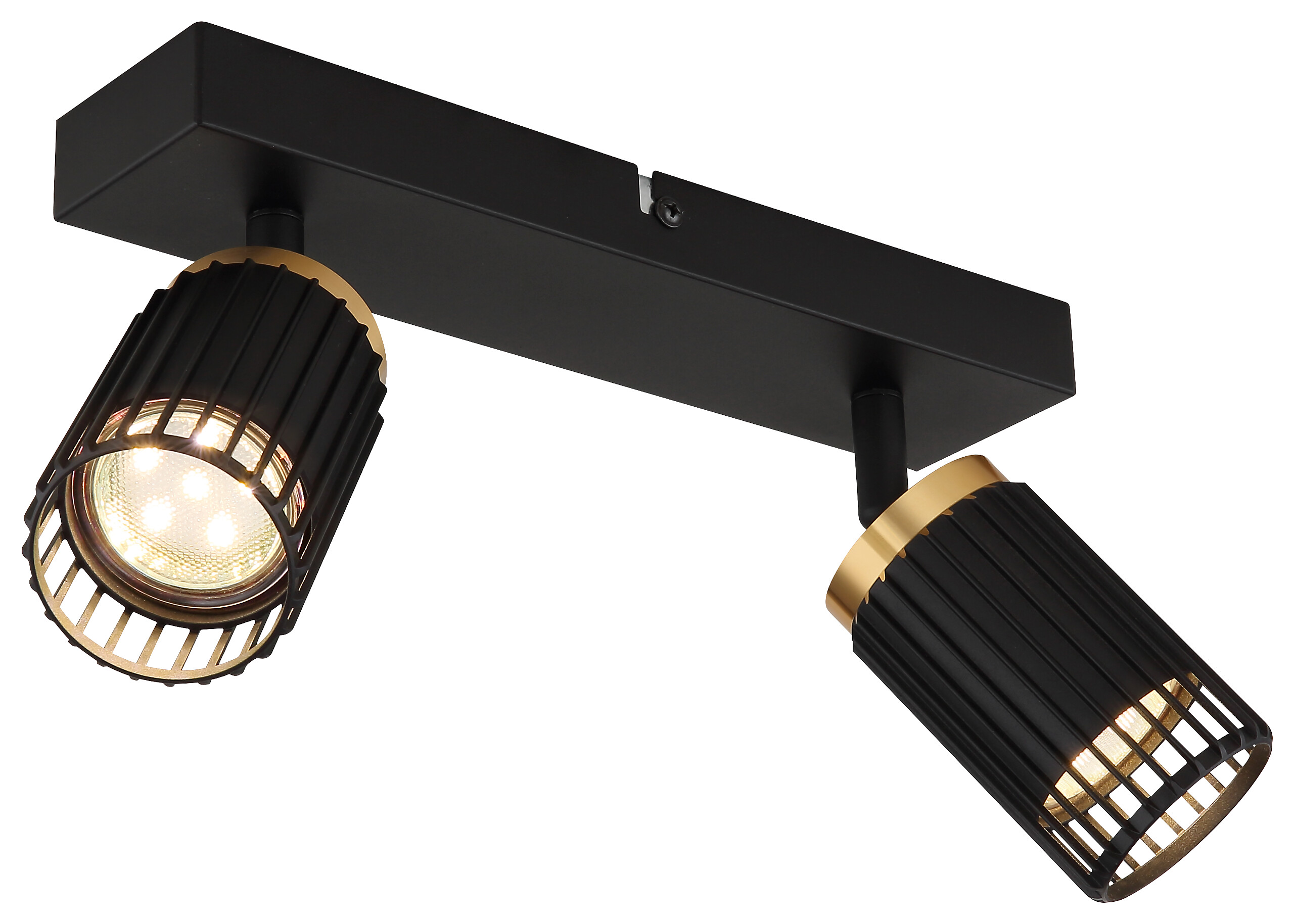 GLOBO Strahler mattschwarz Aluminium Metall B/H/T/L: ca. 12,5x15,5x26x26 cm GU10 2 Brennstellen