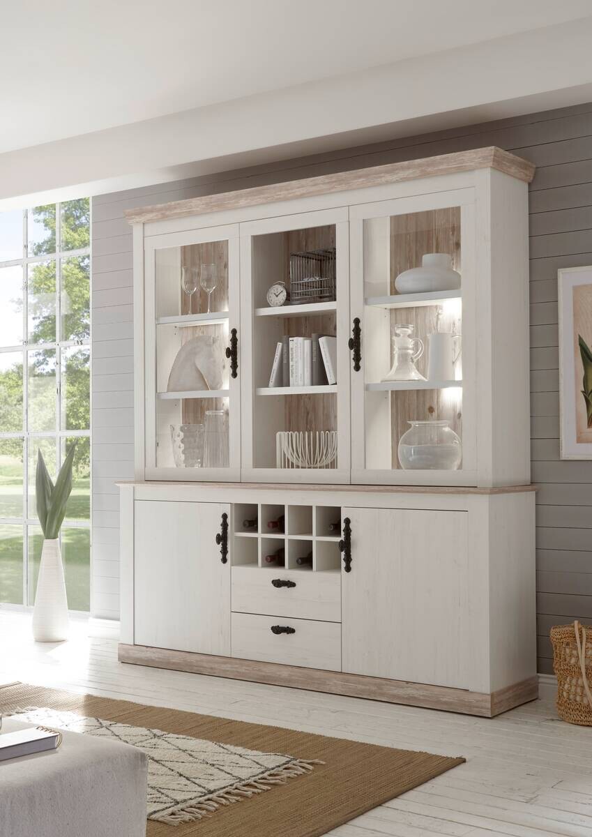 Buffet Florenz weiß Pinie B/H/T: ca. 184x205x44 cm