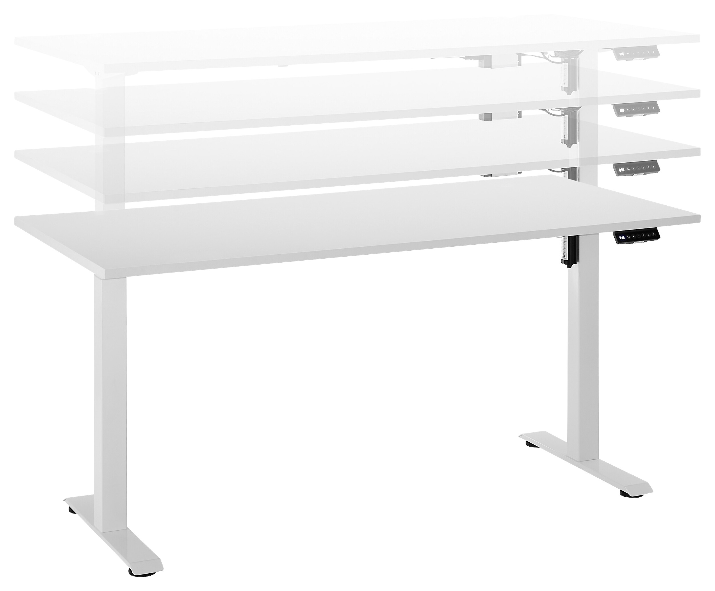 höhenverstellbarer Schreibtisch Ben weiß B/H/T: ca. 137x120x68 cm