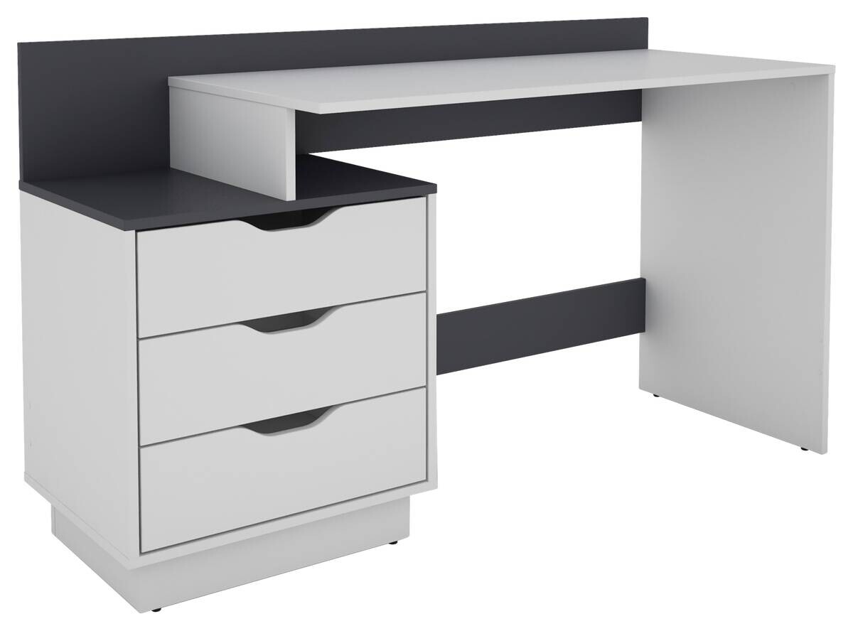 Schreibtisch BELFAST weiß anthrazit B/H/T: ca. 138x83,5x51,5 cm Schreibtisch BELFAST weiß anthrazit B/H/T: ca. 138x83,5x51,5 cm