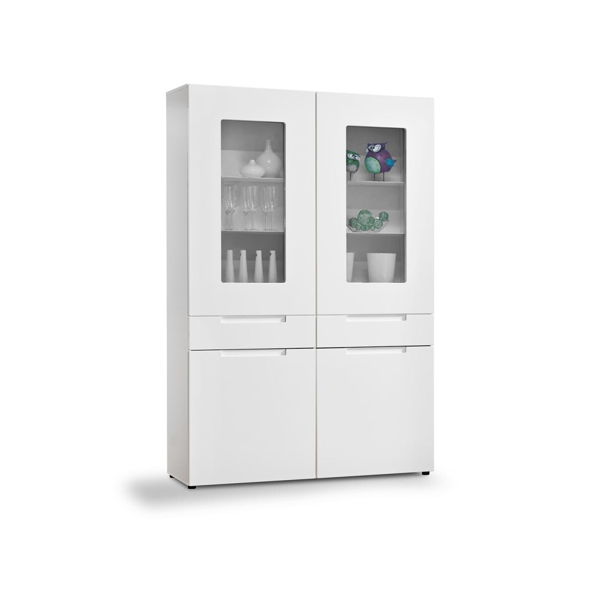 Highboard Mailand weiß Hochglanz B/H/T: ca. 128x191x40 cm