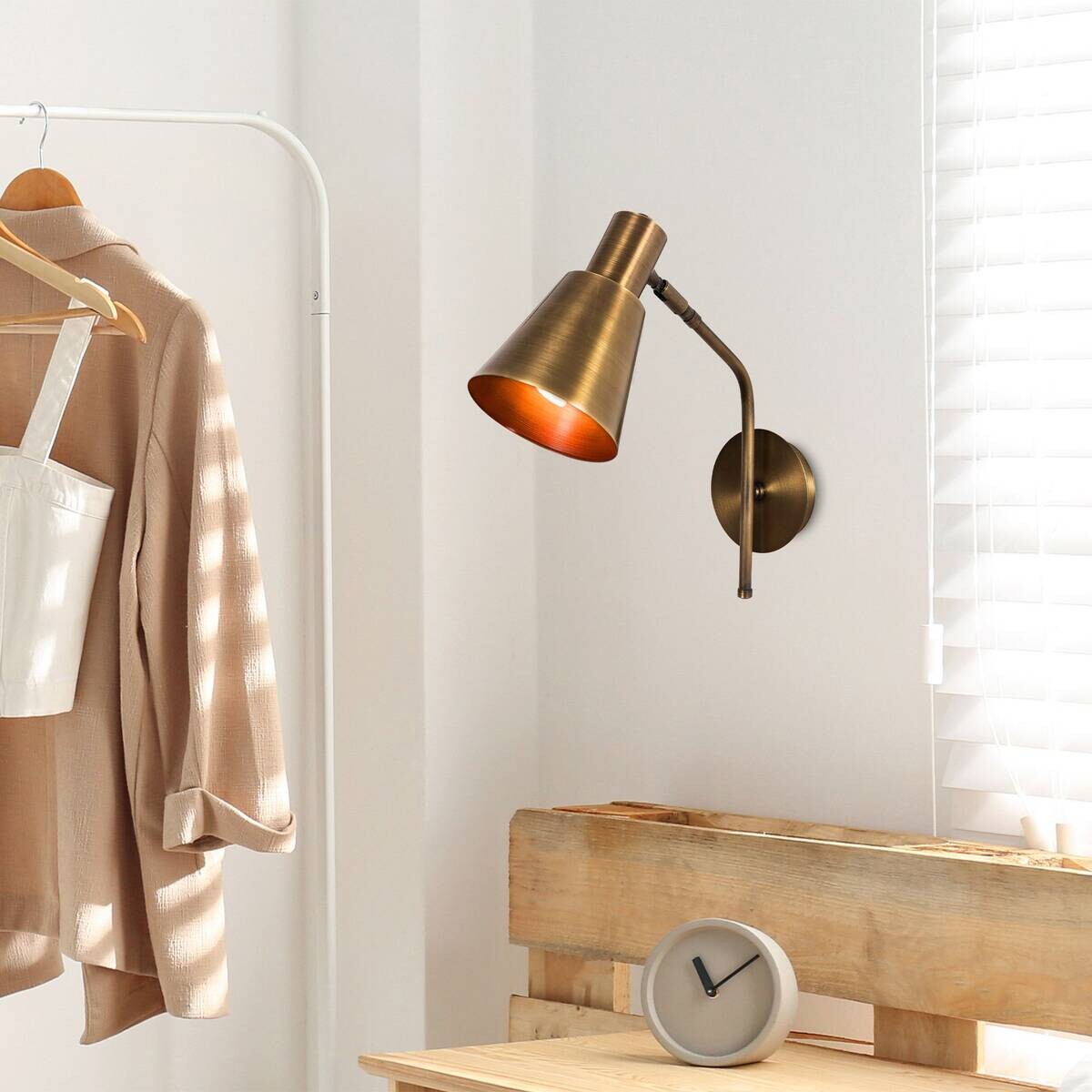 Opviq Wandleuchte Metall B/H/L: ca. 36x40x14 cm E27 1 Brennstellen