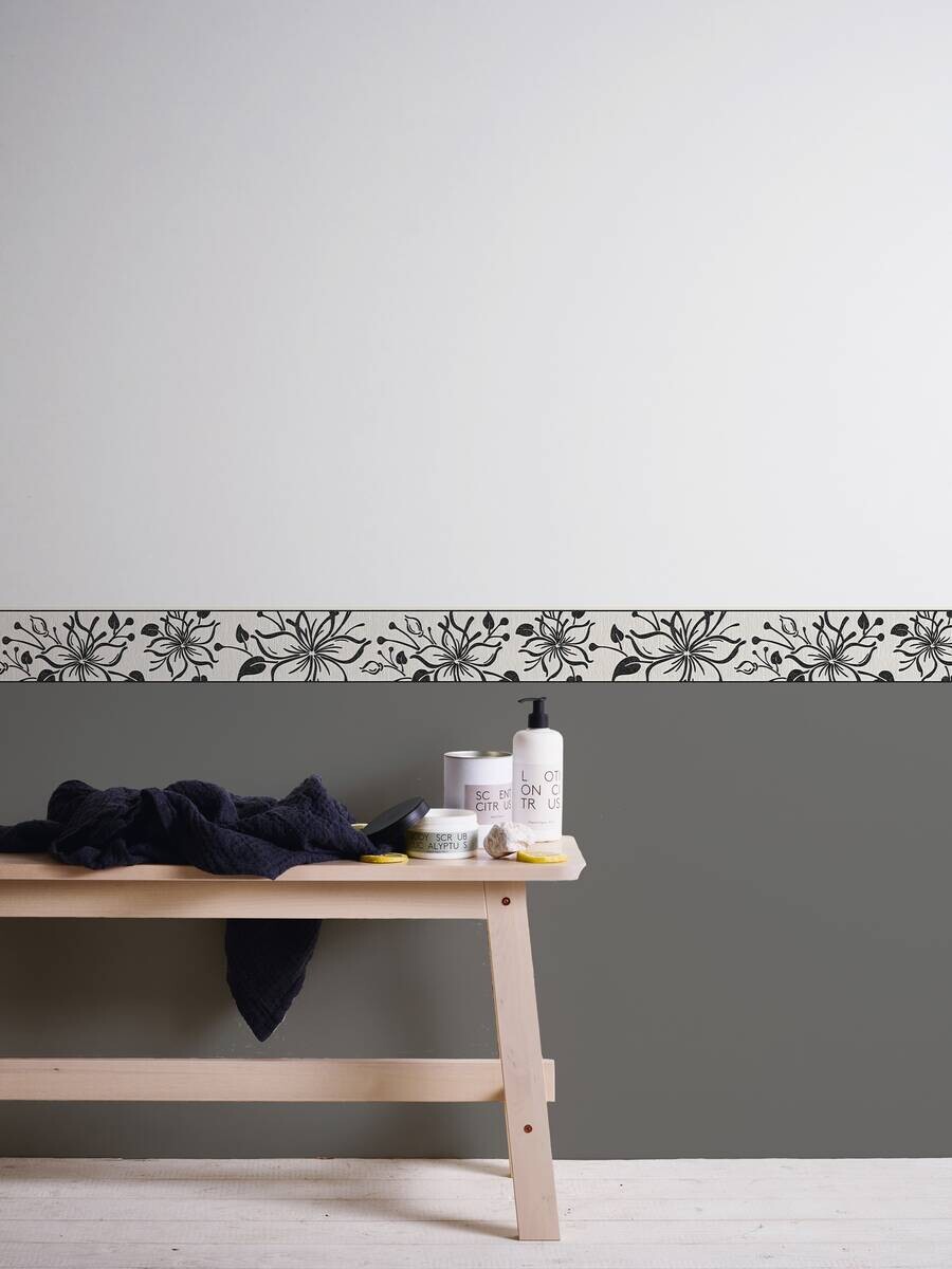 A.S.Creation Bordüre silber weiß B/H/D: ca. 13x500x8,5 cm