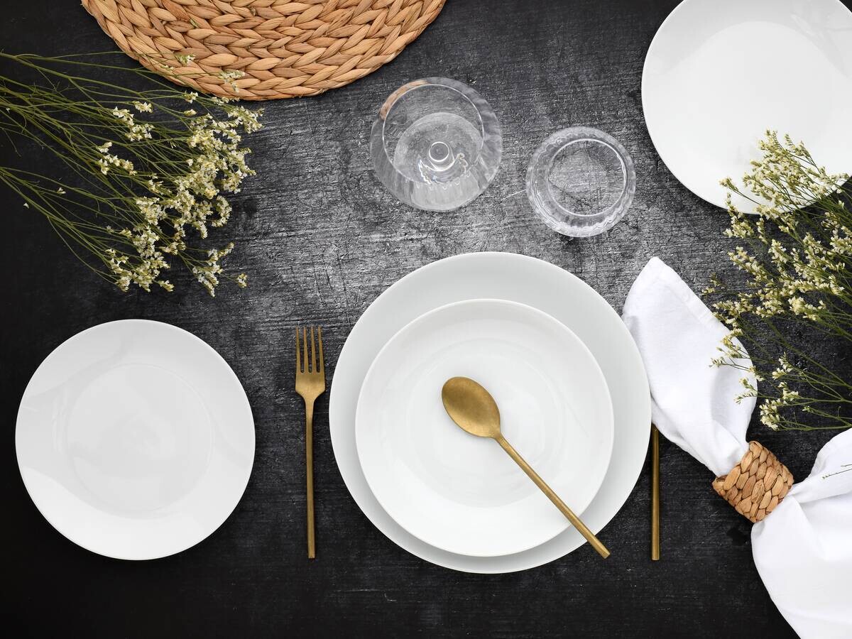 CreaTable Tafelservice Luna weiß Porzellan 18 tlg.