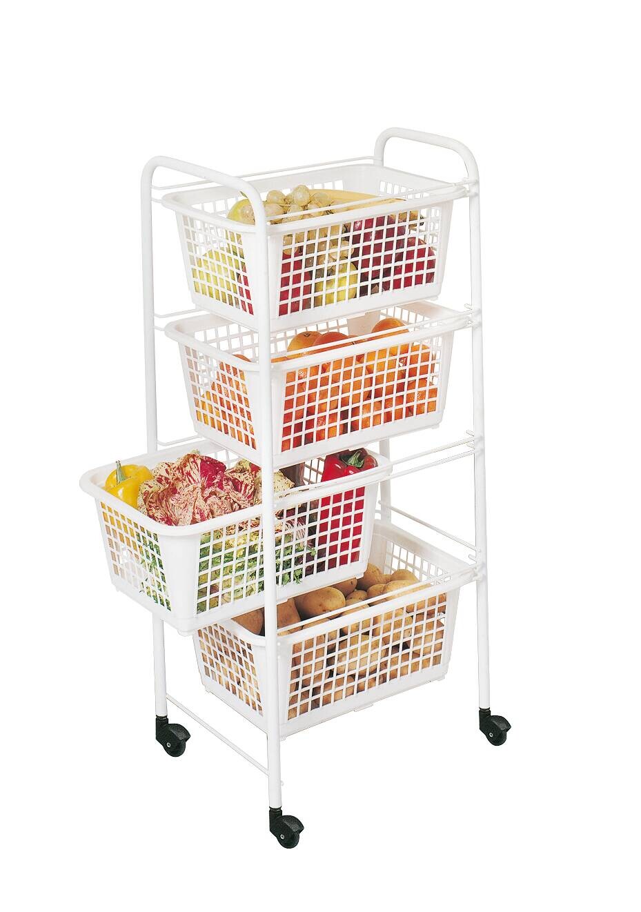 Metaltex Allzweckwagen weiß Stahlrohr B/H/L: ca. 38x83x30 cm