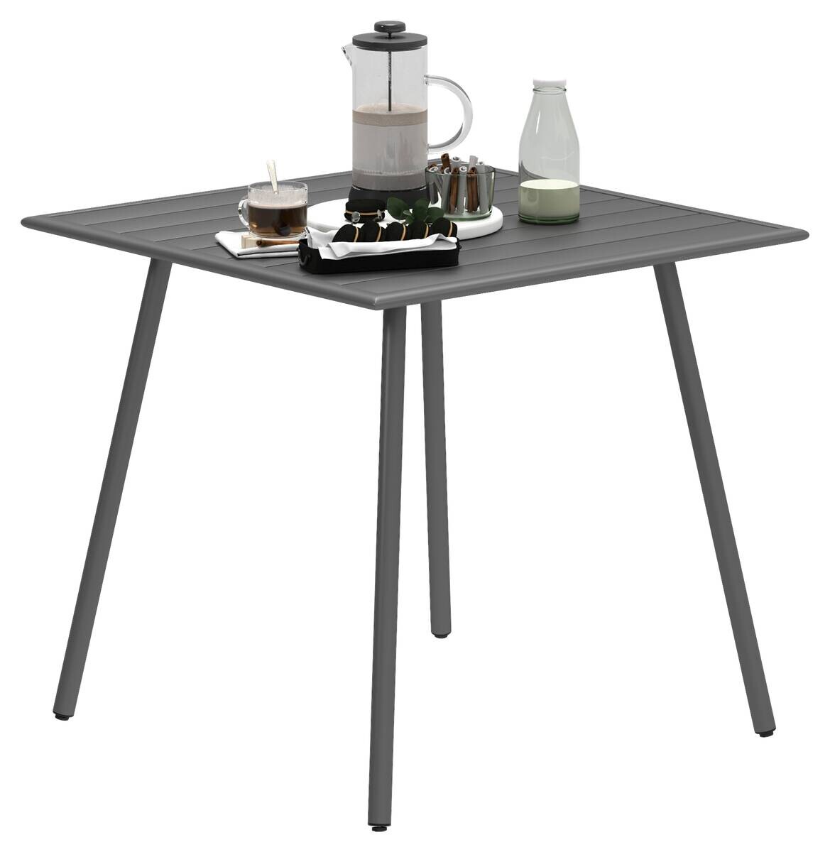 Outsunny Gartentisch grau Stahl B/H/L: ca. 80x74x80 cm