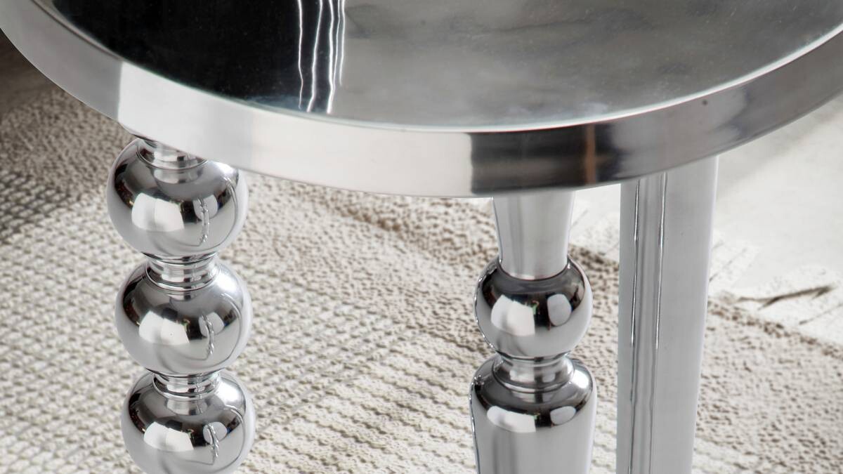 Beistelltisch silber B/H/T: ca. 44x44x63 cm