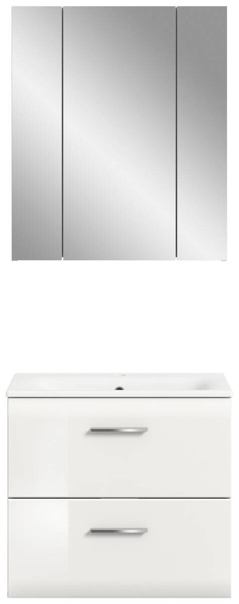 Badezimmer-Set Ice weiß weiß Hochglanz B/H/T: ca. 60x185x46 cm