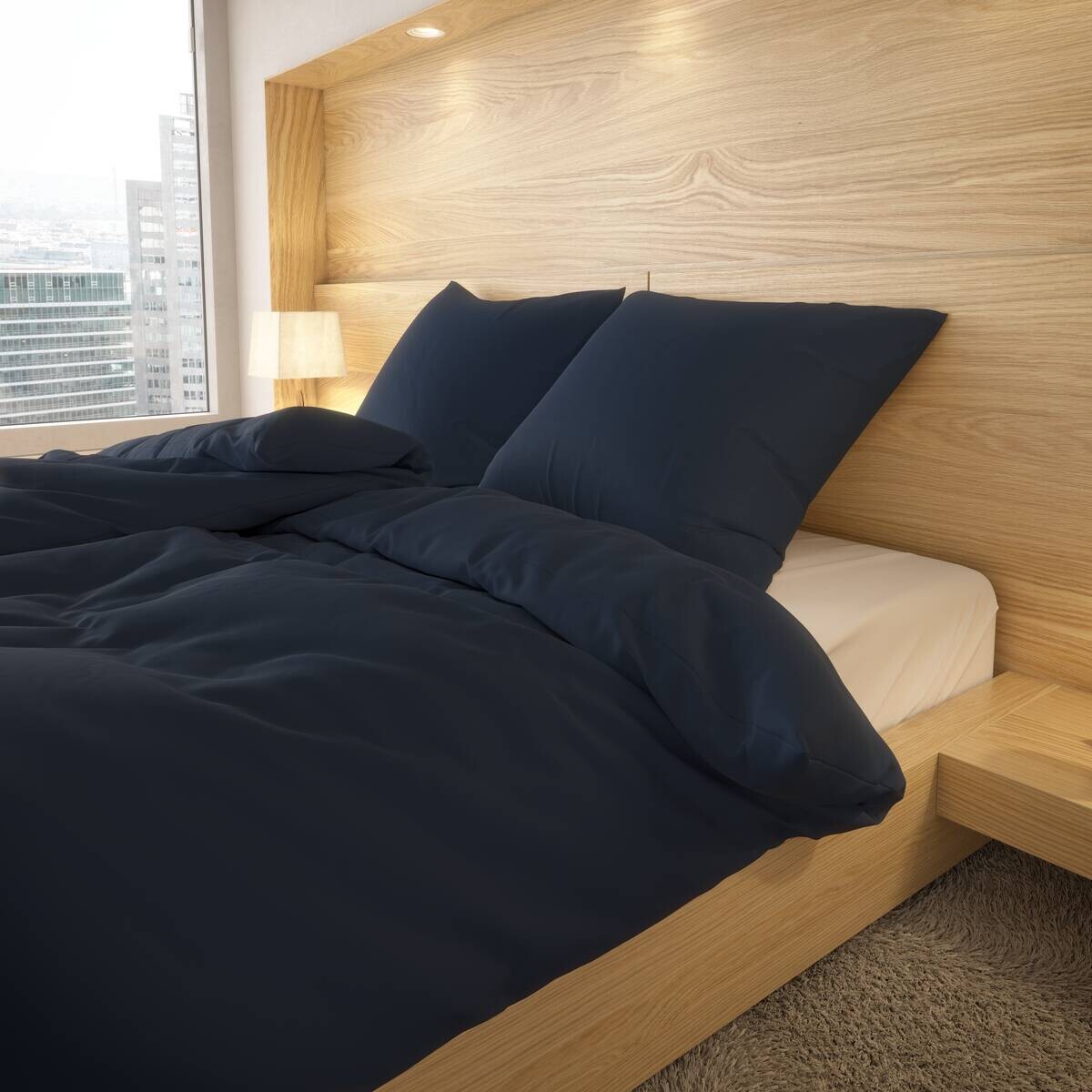 Baumwoll Bettwäsche Renforce dunkelblau Baumwolle B/L: ca. 135x200 cm