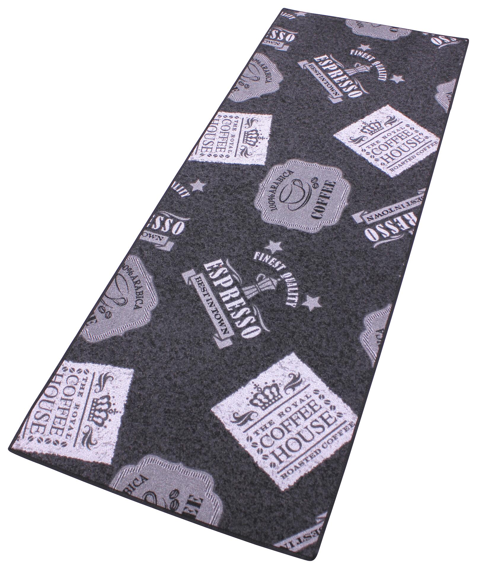 Küchenläufer Coffe Patterns grau B/L: ca. 67x180 cm