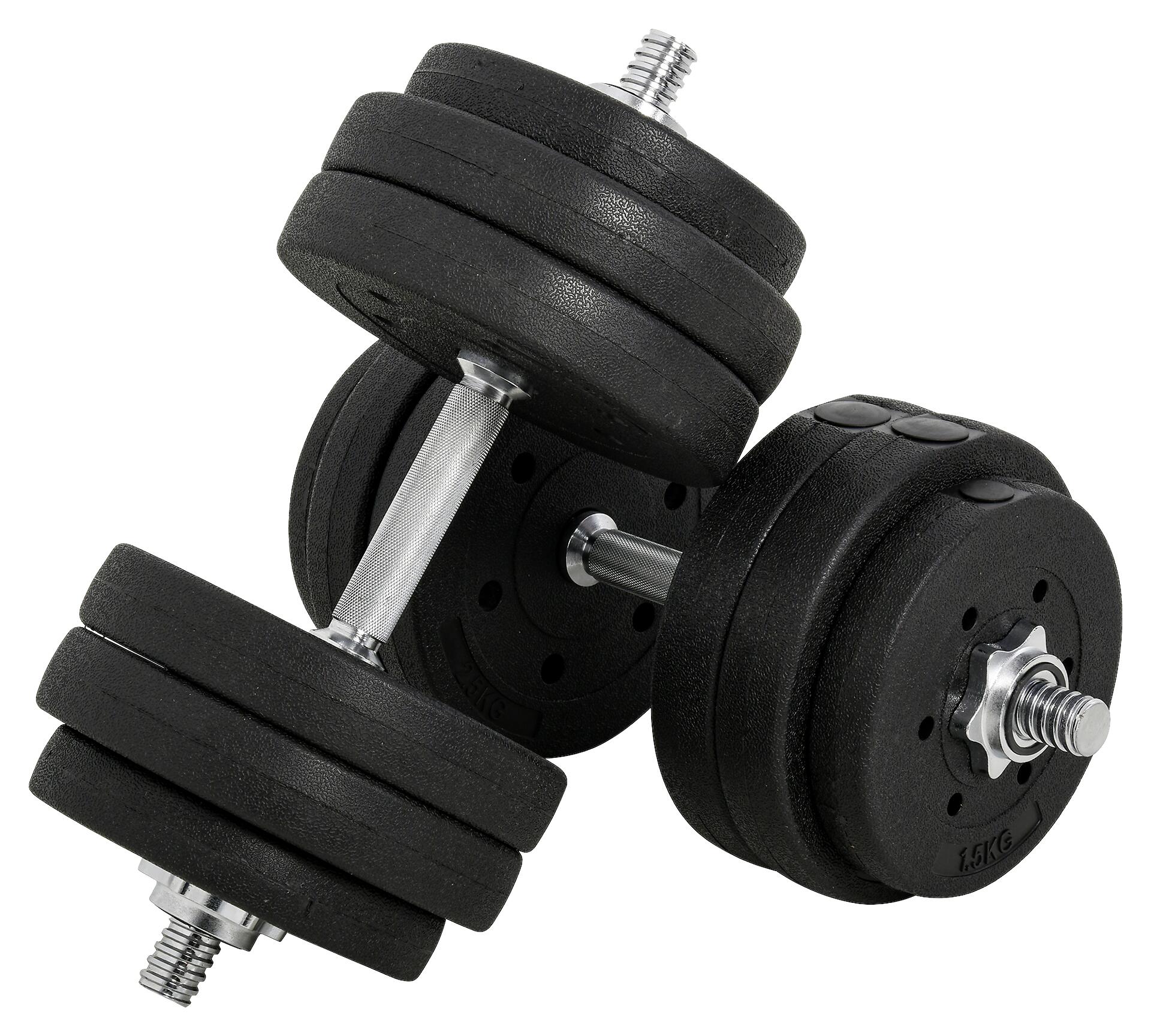 HOMCOM Hantelset schwarz Kunststoff B/H/L: ca. 18x7,5x43 cm