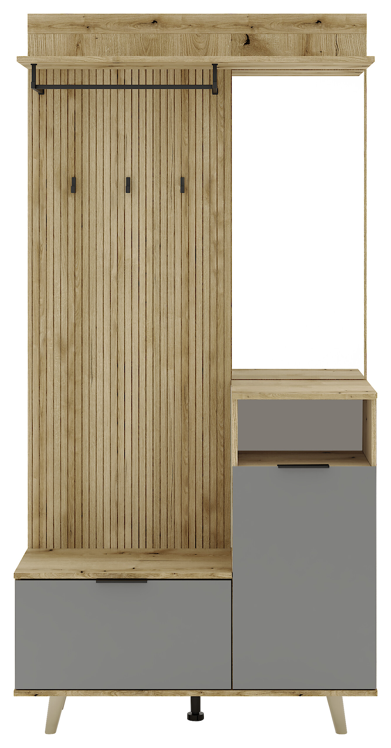 Garderobe NORDIC Eiche Evoke Oak Nachbildung Graphit B/H/T: ca. 100x204x40 cm Garderobe NORDIC Eiche Evoke Oak Nachbildung Graphit B/H/T: ca. 100x204x40 cm