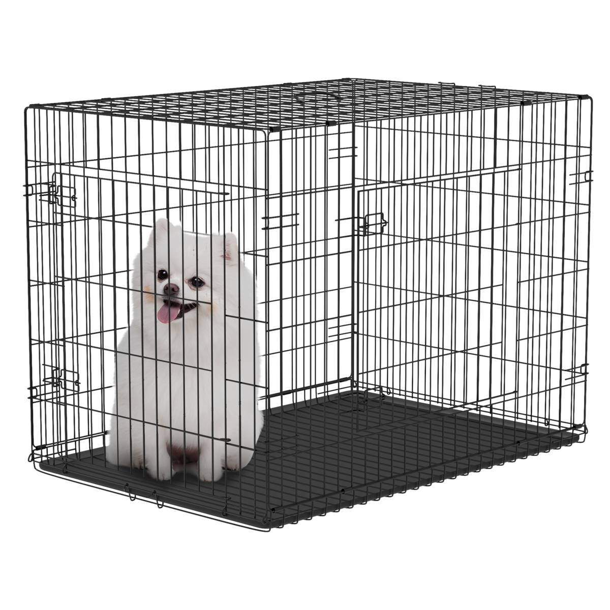 PawHut Transportkäfig schwarz Eisen B/H/L: ca. 53x57x76 cm