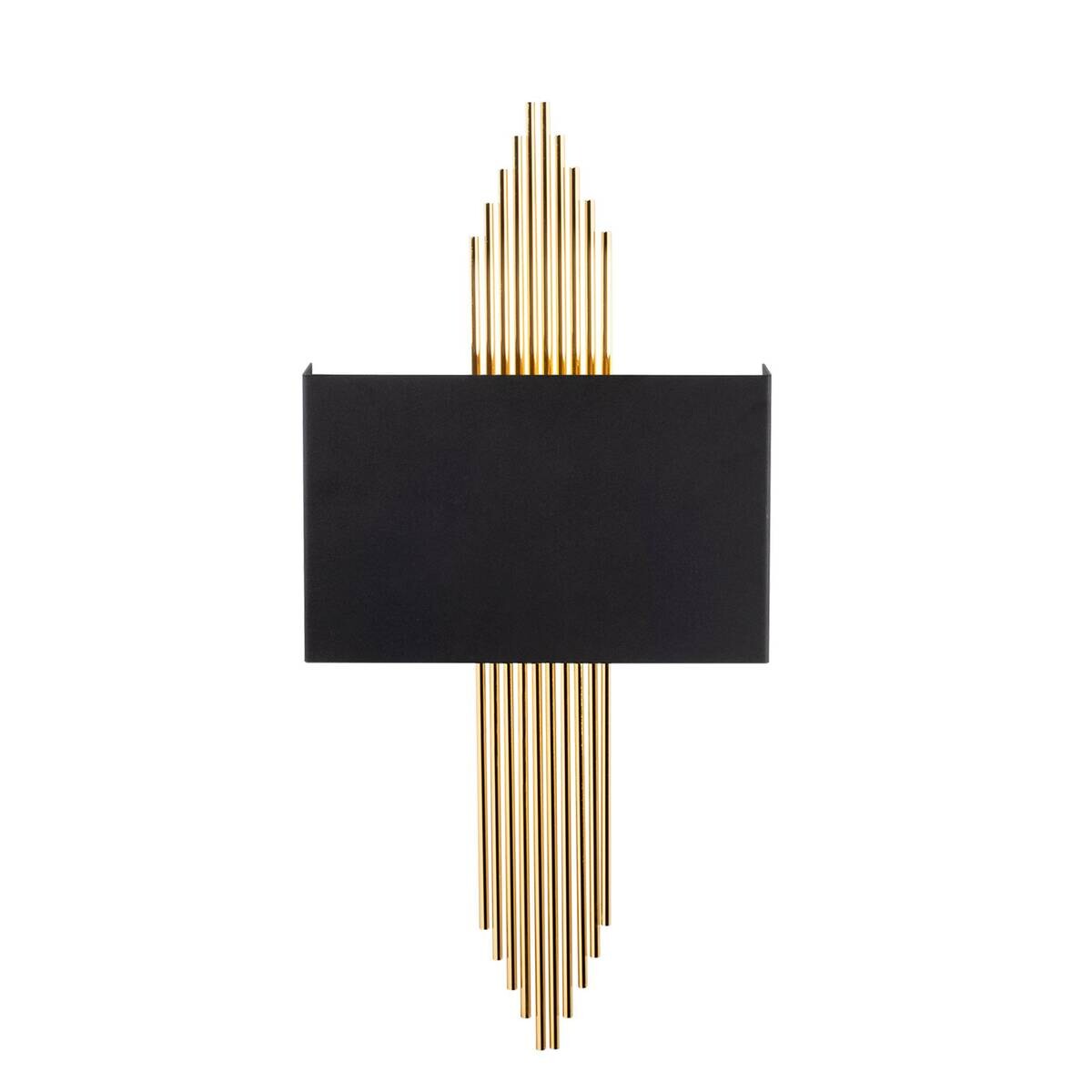 Opviq Wandleuchte schwarz gold Metall B/H/L: ca. 10x22x75 cm E27 1 Brennstellen