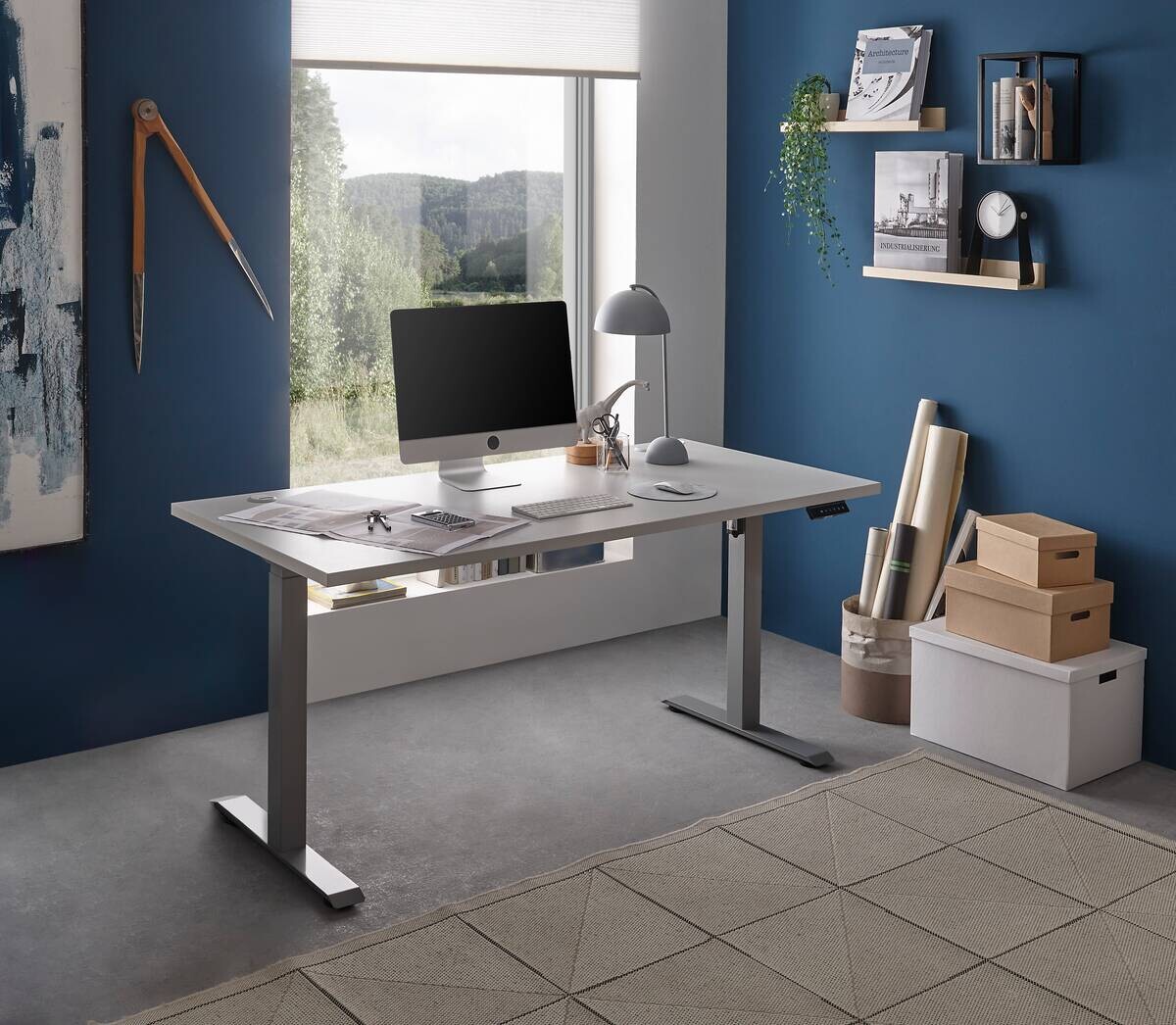 höhenverstellbarer Schreibtisch Pronto 2 weiß B/H/T: ca. 160x75x77 cm