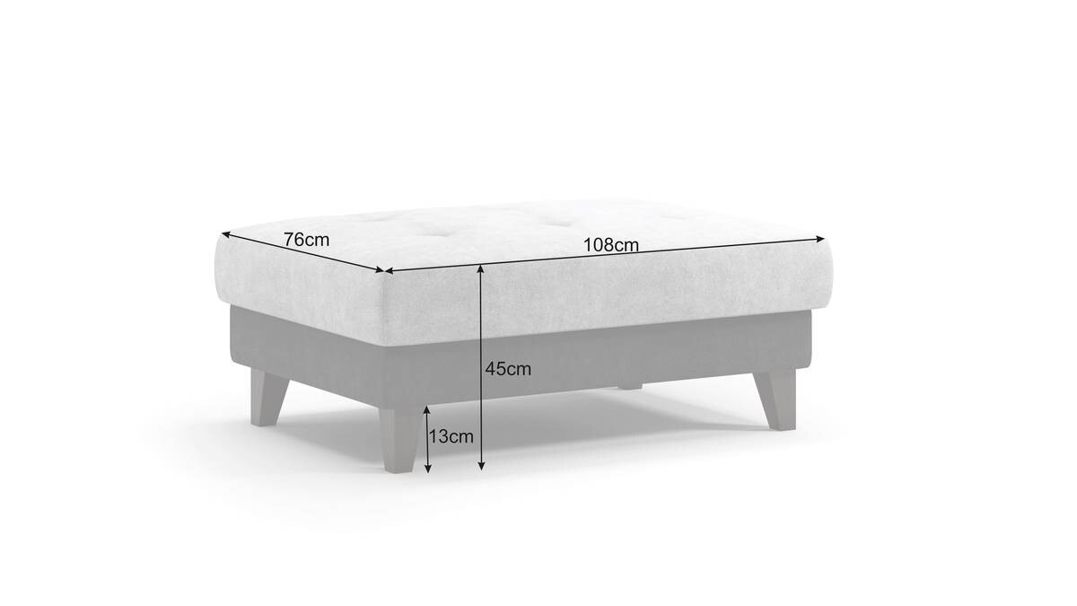 Hocker grau schwarz B/H/T: ca. 108x45x76 cm