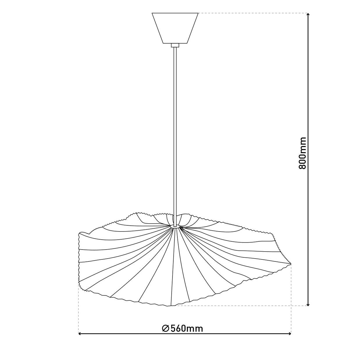 Näve Leuchten Pendelleuchte 6110222 schwarz Papier Metall B/H/T: ca. 56x10x56 cm E27 1 Brennstellen
