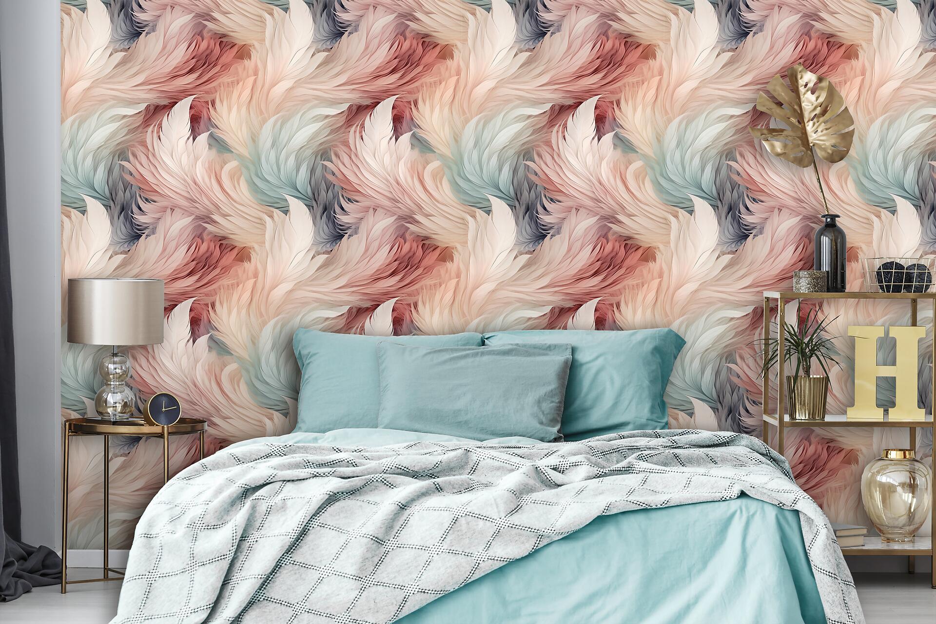 UGEPA Papiertapete Feder rosa B/L: ca. 53x1005 cm