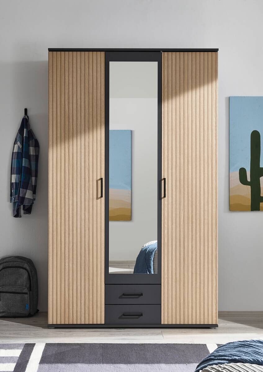 Kleiderschrank Laurie Graphit B/H/T: ca. 120x196x54 cm