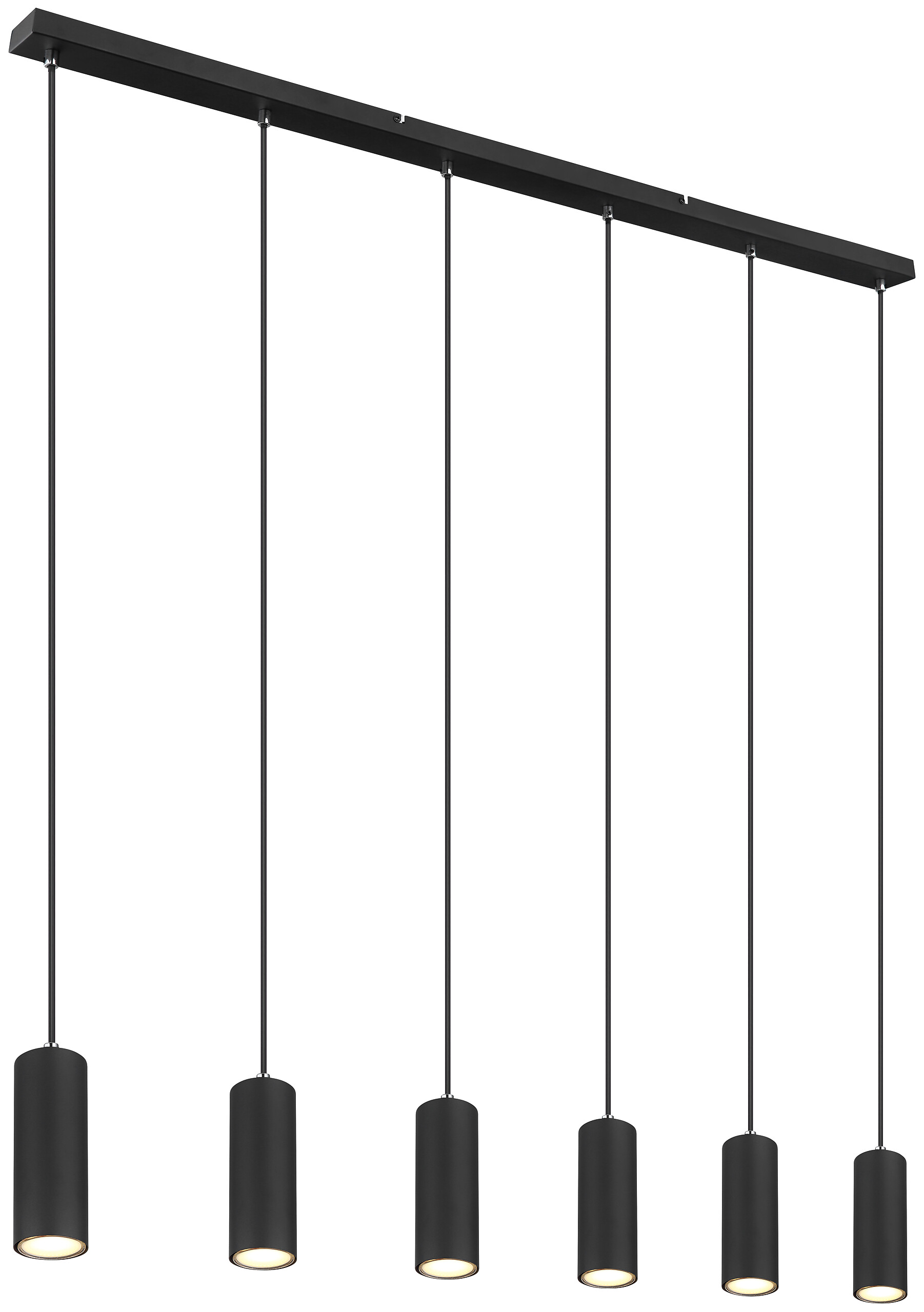 GLOBO Pendelleuchte 57911-6HB schwarz Metall B/H/L: ca. 6x120x115 cm GU10 6 Brennstellen