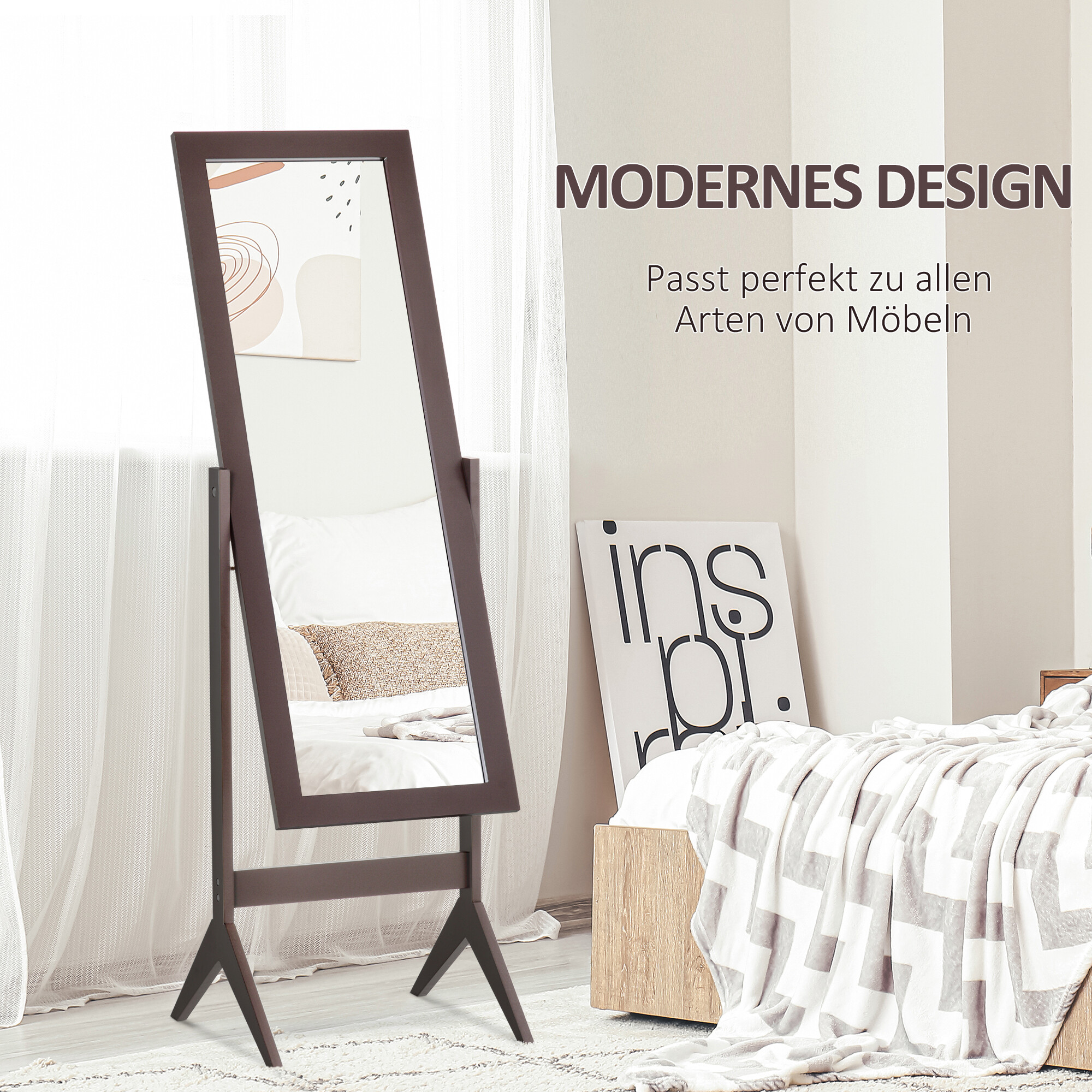 Standspiegel 831-268CF kaffee Optik MDF B/H/T: ca. 47x148x46 cm
