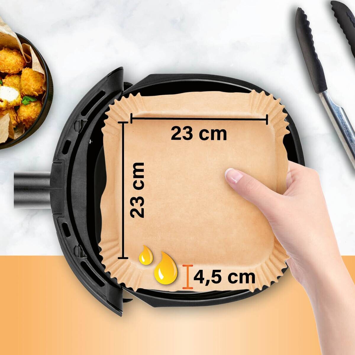 GOURMETmaxx Backpapier B/H/L: ca. 23x4,5x23 cm