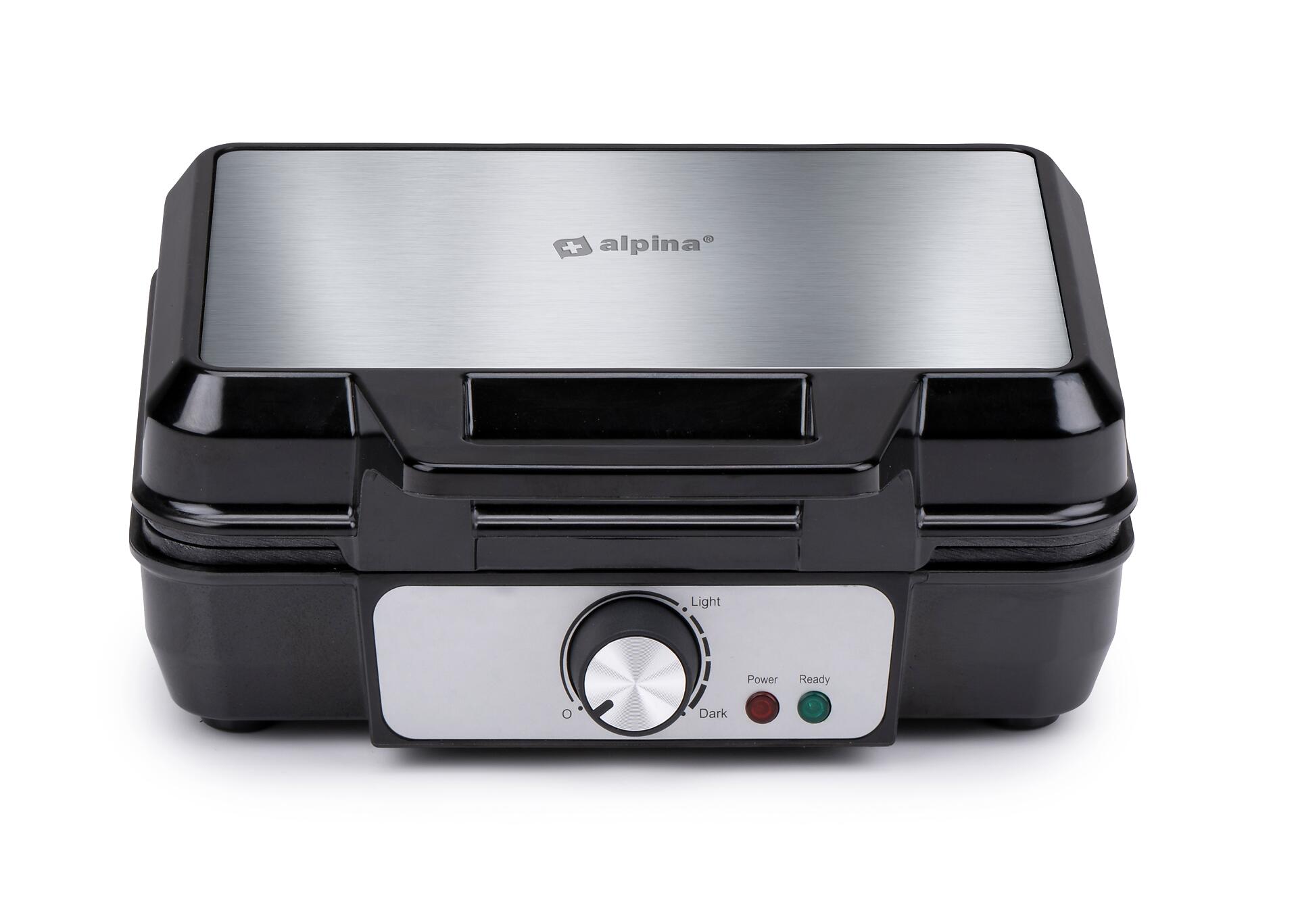 alpina Waffelautomat schwarz Alu B/H/L: ca. 24x10x24 cm