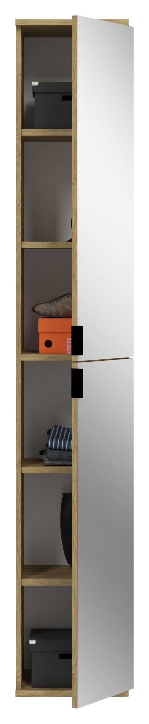 Spiegelschrank PROJEKT Eiche Artisan Nachbildung Spiegel Spanplatte B/H/T: ca. 30x193x34 cm