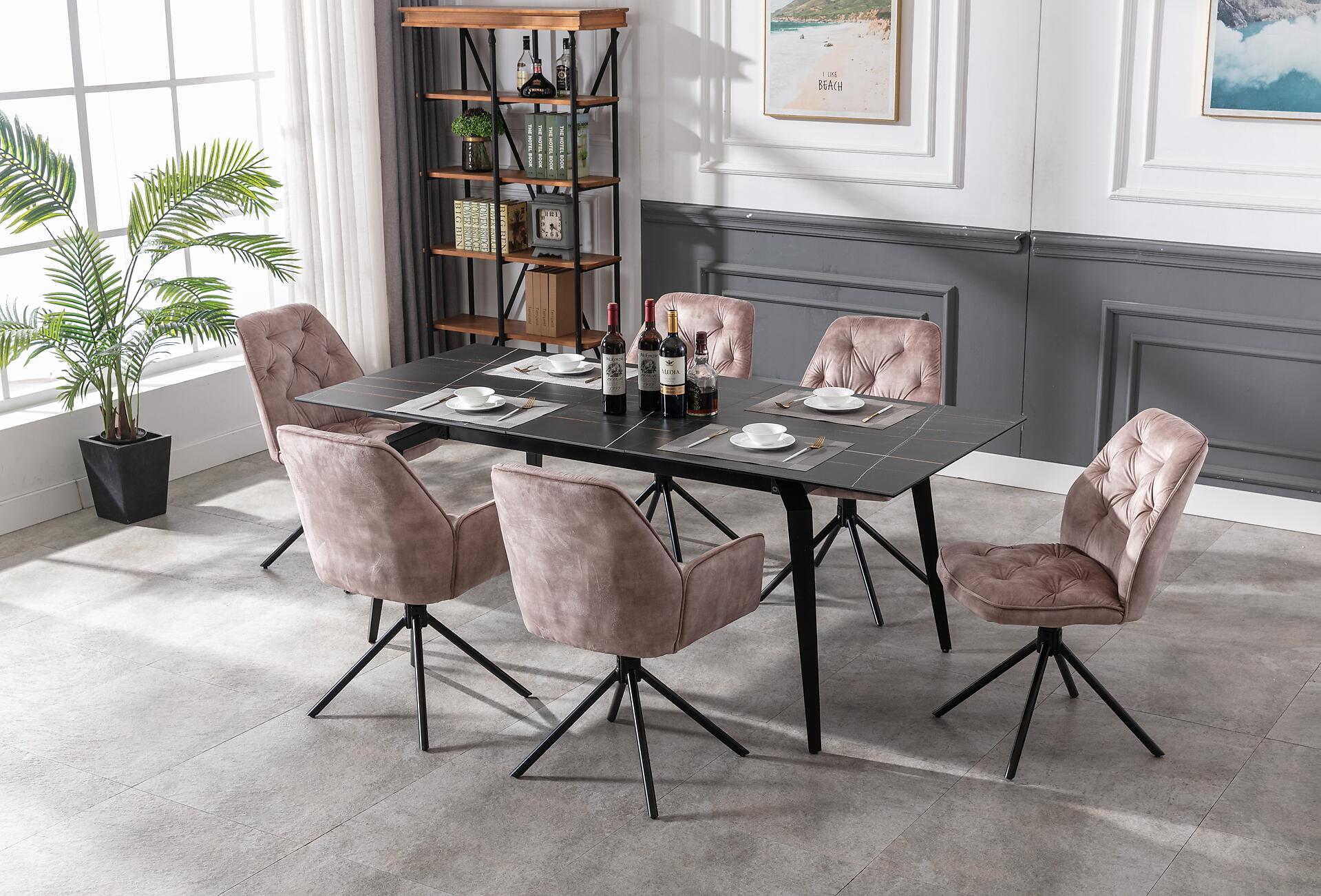 byLIVING Sessel SARINA  2er-Set beige Vintage Samt Metall B/H/T: ca. 59,5x89x62 cm