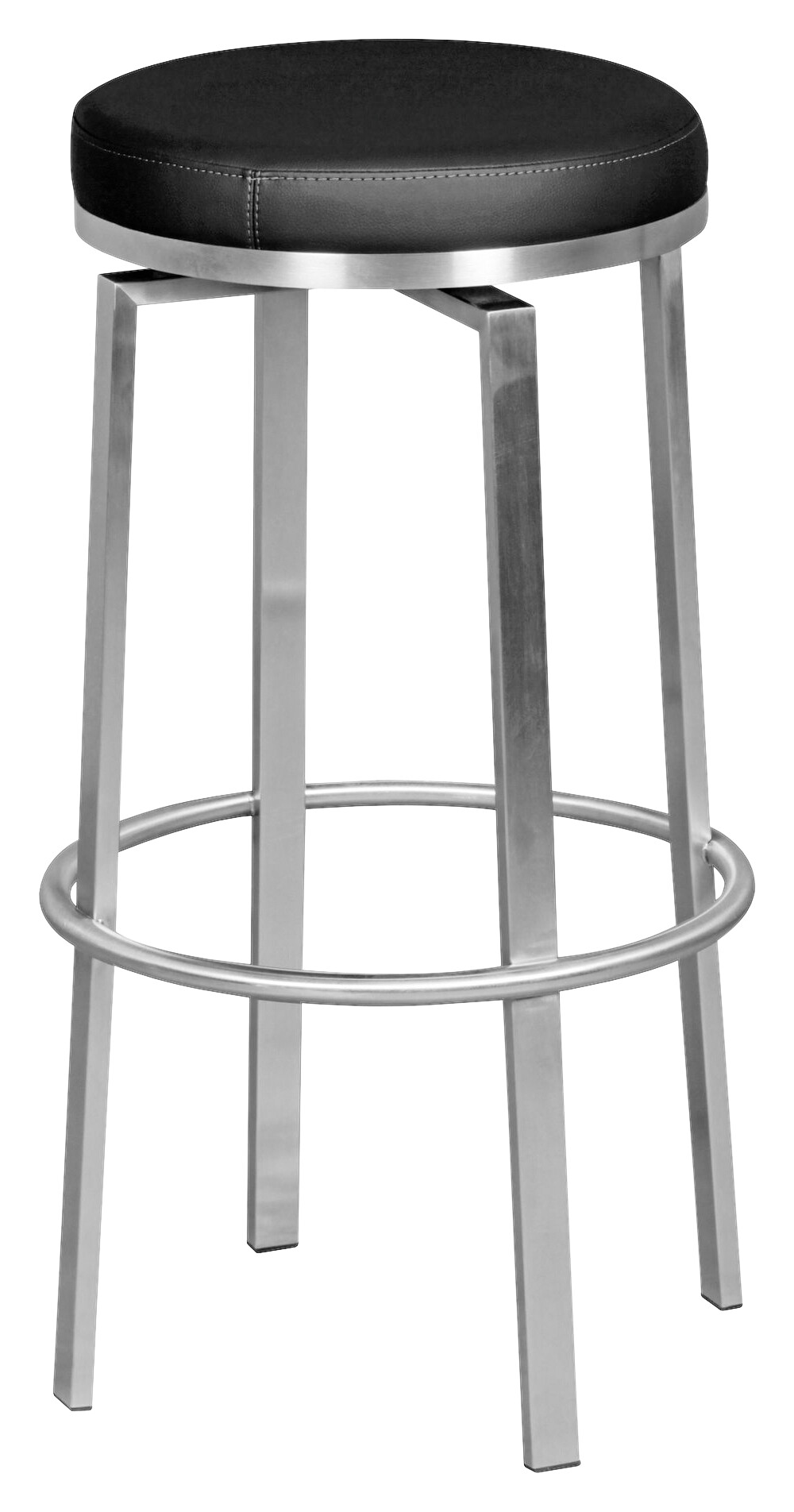 Barhocker schwarz Edelstahl Kunstleder Edelstahl H/D: ca. 76x37 cm