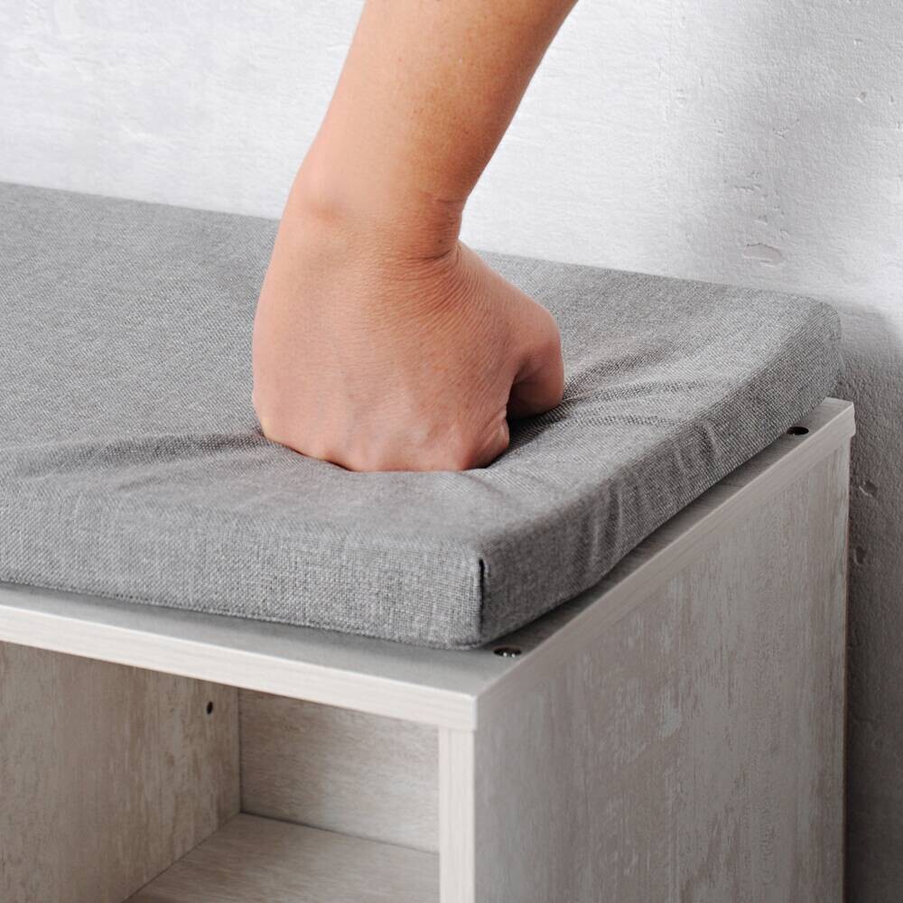 Kesper Schuhschrank mit Sitzkissen weiß Spanplatte B/H/L: ca. 29,5x48x103,5 cm