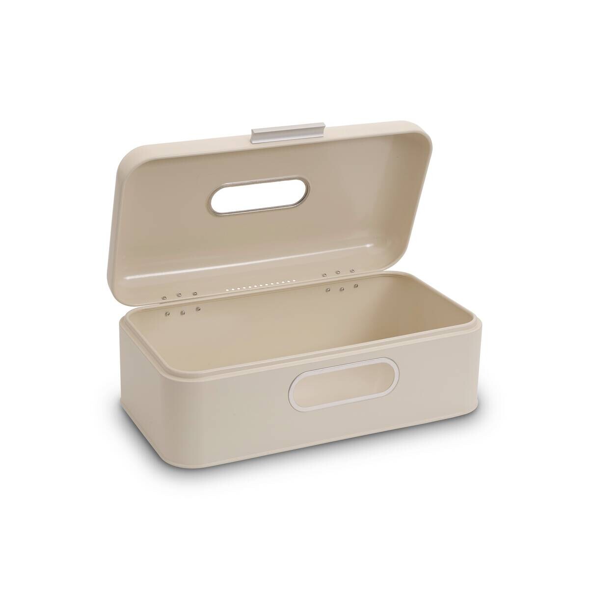 ECHTWERK Brotkasten Retro creme Metall B/H/L: ca. 23,8x17x42,5 cm