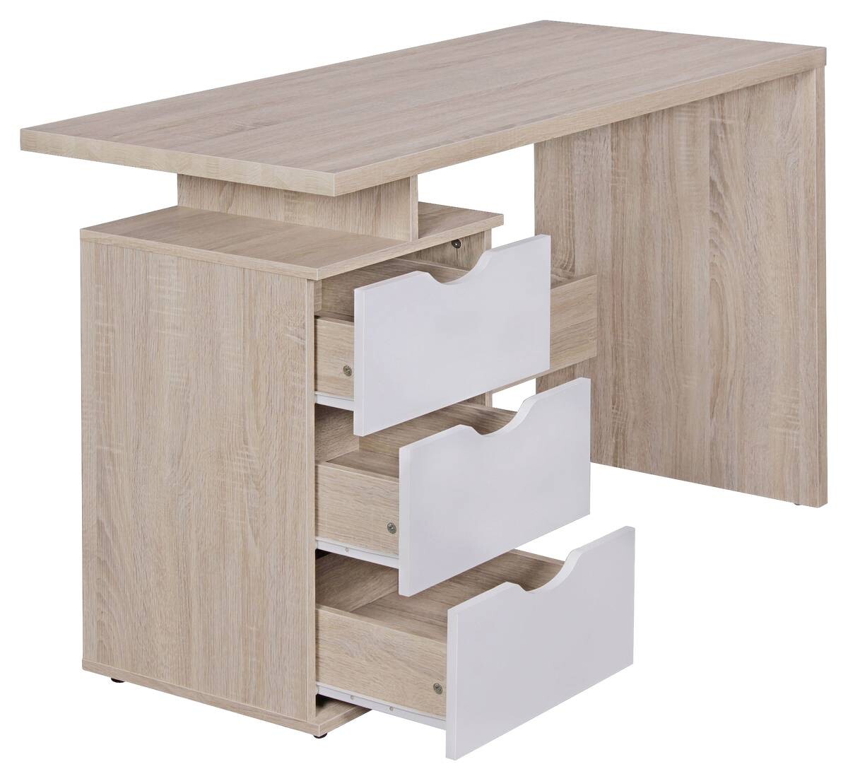 Schreibtisch Eiche Sonoma Nachbildung weiß B/H/T: ca. 120x76x53 cm
